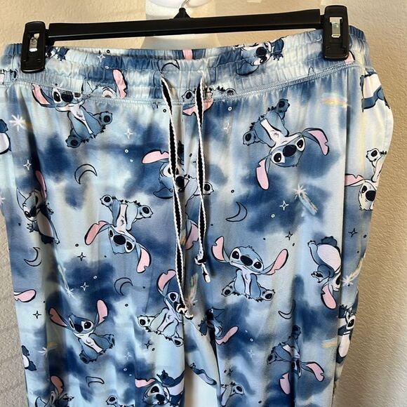 Disney Stitch Shades of Blue Drawstring Jogger Style Pajama / Lounge Pants ~ XL - Picture 2 of 7